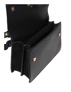 黑色徽標細節斜挎包