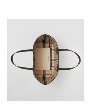 London - 標籤印花棉質拼皮小號托特手提包