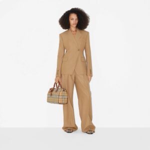 格紋中號手提包