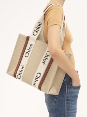 中號 WOODY 托特手提包