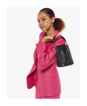 徽標抽繩單肩包