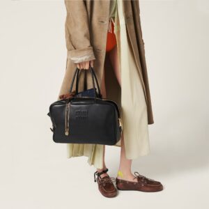 徽標拉鍊手提包