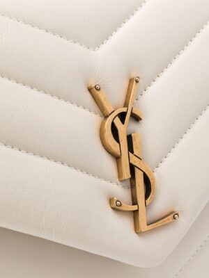 LOULOU小號“Y”型絎縫皮革手袋