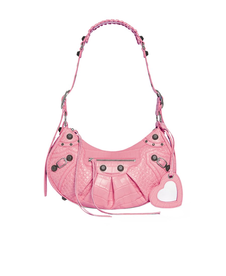 LE CAGOLE小號鱷魚紋壓花單肩包