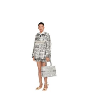 Book Tote中號茹伊印花刺繡手提包