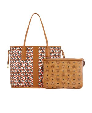 Liz Visetos中號雙面徽標圖案購物袋