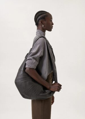 大號拉鍊牛角單肩包