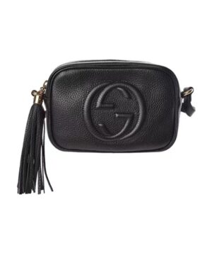 黑色logo浮雕單肩包