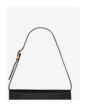 MANHATTAN亮面鱷魚紋壓印皮革小號肩背包