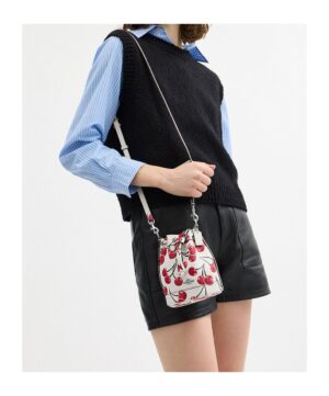 櫻桃印花迷你水桶包