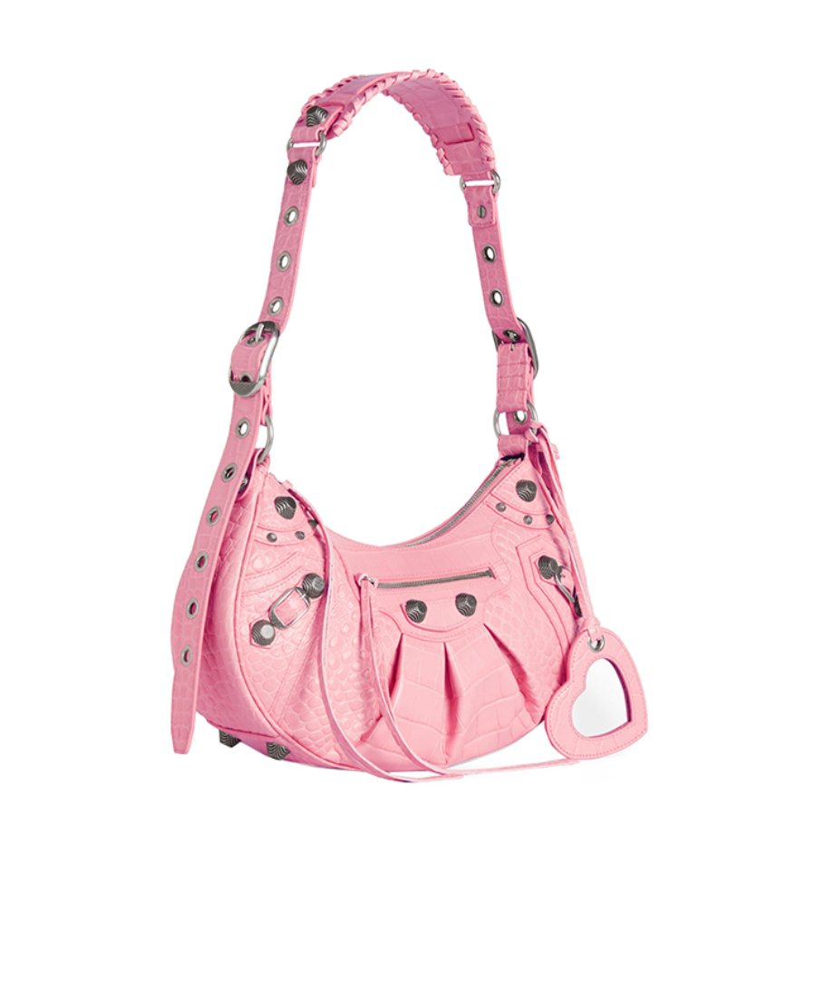 LE CAGOLE小號鱷魚紋壓花單肩包