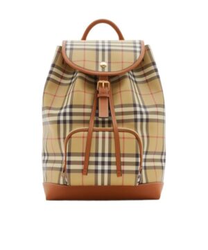 格紋圖案雙肩包