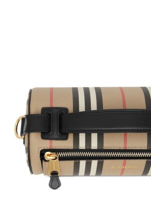 標誌性條紋拼皮革巴瑞爾包