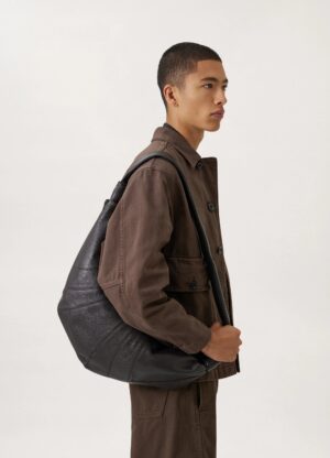 大號拉鍊牛角單肩包