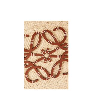 Anagram Basket 伊拉卡棕櫚纖維和牛皮革手提包