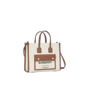 Freya 迷你雙色帆布拼皮革芙蕾雅托特包