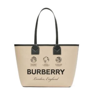 標籤印花手提包