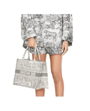 Book Tote中號茹伊印花刺繡手提包