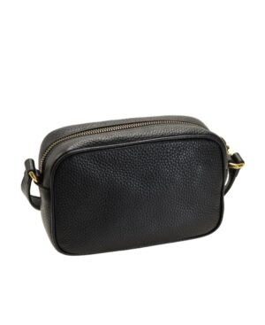 黑色logo浮雕單肩包