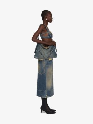 中號 Voyou 水洗牛仔單肩包