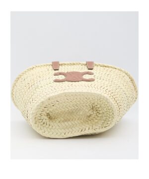 TEEN經典棕櫚葉和牛皮革提籃包