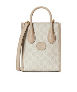 徽標圖案印花手提包