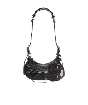 LE CAGOLE加小號鱷魚紋壓花單肩包