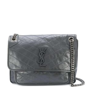 NIKI中號折疊復古皮革手提包