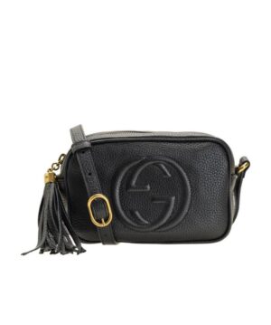 黑色logo浮雕單肩包