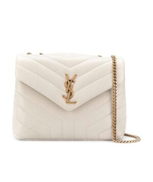 LOULOU小號“Y”型絎縫皮革手袋