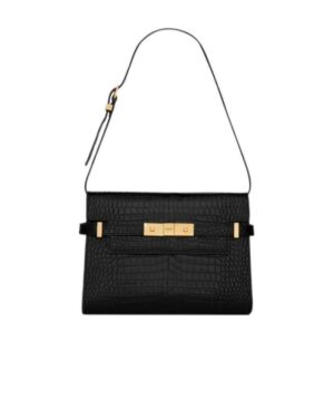 MANHATTAN亮面鱷魚紋壓印皮革小號肩背包