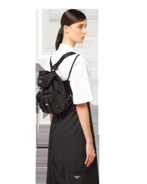 Re-Nylon徽標小號雙肩包