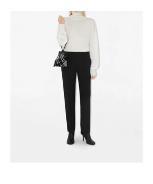 格紋抽繩手拿包